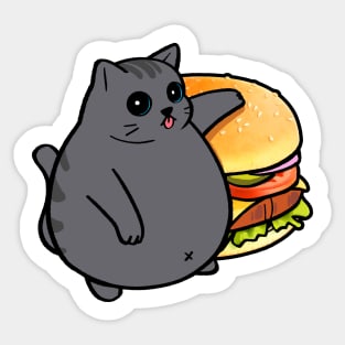 chonky black cat Sticker